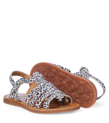 Plagette leopard-print leather sandals | Pom d'Api
