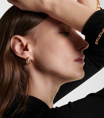 DY Crossover® 18kt gold hoop earrings with diamonds | David Yurman