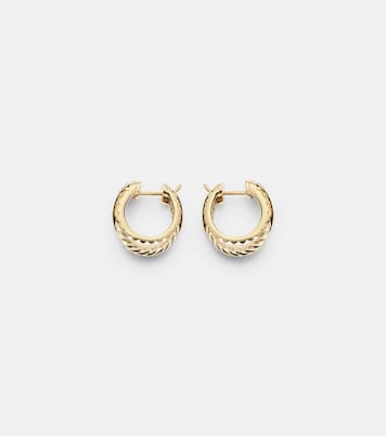 DY Crossover® 18kt gold hoop earrings with diamonds | David Yurman