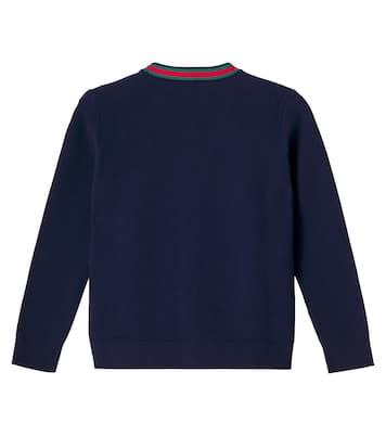 Cárdigan en mezcla de algodón con Web | Gucci Kids