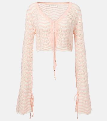 Top raccourci Miana rayé en coton mélangé | Bananhot