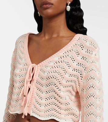 Top raccourci Miana rayé en coton mélangé | Bananhot