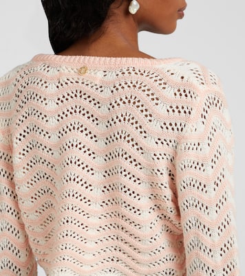 Top raccourci Miana rayé en coton mélangé | Bananhot