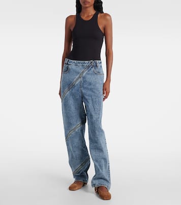 Mary-Jane-Ballerinas Biker aus Veloursleder | Alaïa