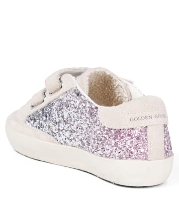 Old School glitter and suede sneakers  | Golden Goose Kids