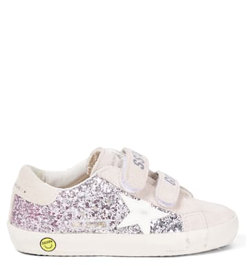 Old School glitter and suede sneakers  | Golden Goose Kids