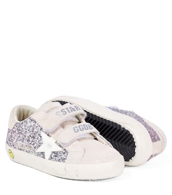 Old School glitter and suede sneakers  | Golden Goose Kids