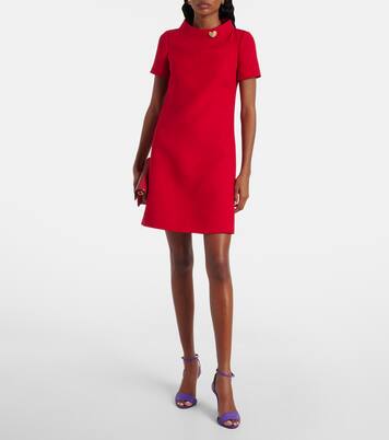 Minikleid aus Wolle und Seide mit Kristallen | Valentino