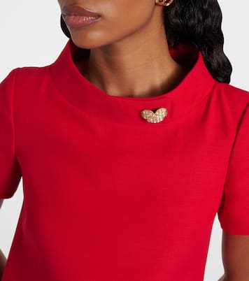 Minikleid aus Wolle und Seide mit Kristallen | Valentino