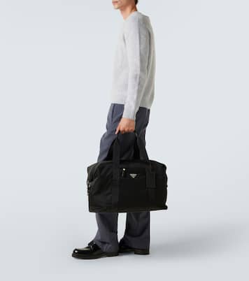 Re-Nylon leather-trimmed duffel bag | Prada