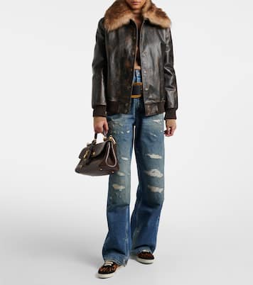 Saint Tropez Light suede-trimmed calf hair sneakers | Dolce&Gabbana