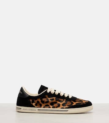 Saint Tropez Light suede-trimmed calf hair sneakers | Dolce&Gabbana