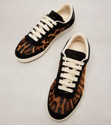 Saint Tropez Light suede-trimmed calf hair sneakers | Dolce&Gabbana