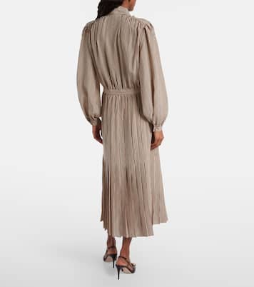 Robe midi rayée en soie | Valentino