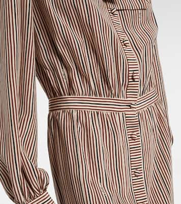 Robe midi rayée en soie | Valentino
