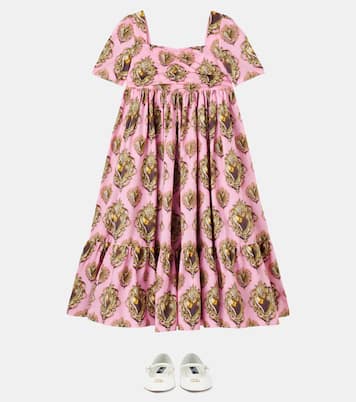 Bedrucktes Kleid aus Baumwollpopeline | Dolce&Gabbana Kids