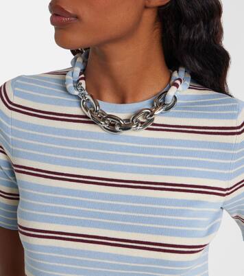 Chain-detail silk and cotton-blend top | Rabanne