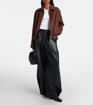皮革桶形裤装 | Loewe