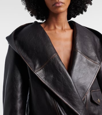 Hooded leather biker jacket | Alaïa