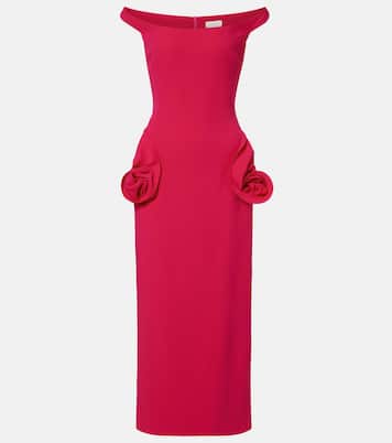 Floral-appliqué off-shoulder cocktail dress | Magda Butrym