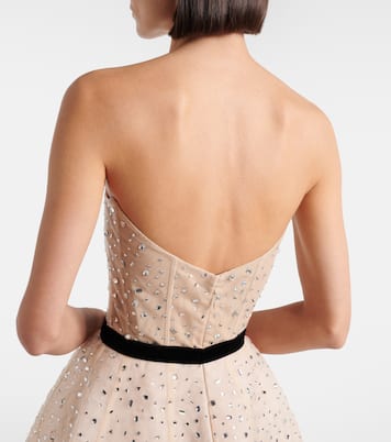 Belted embellished cocktail dress | Monique Lhuillier