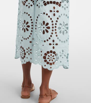 Falda midi Awaken de lino bordada | Zimmermann