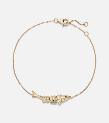 Marlin 9kt gold chain bracelet with diamonds  | Yvonne Léon