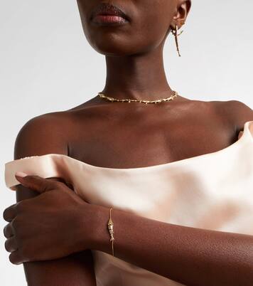 Marlin 9kt gold chain bracelet with diamonds  | Yvonne Léon