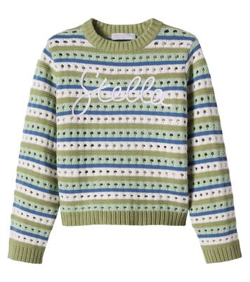 Pullover in cotone a righe con ricamo | Stella McCartney Kids