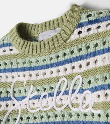 Pullover in cotone a righe con ricamo | Stella McCartney Kids