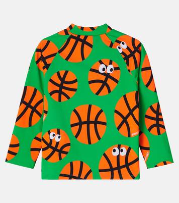 Basketballs printed jersey rashguard top | Stella McCartney Kids