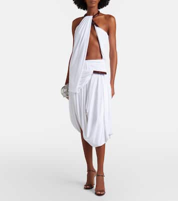Chime asymmetric draped jersey midi dress | Christopher Esber