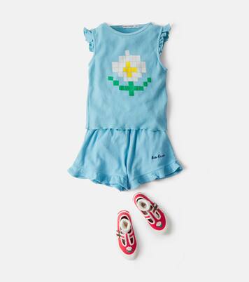 Pixel Daisy ruffled cotton top | Bobo Choses