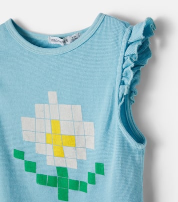 Pixel Daisy ruffled cotton top | Bobo Choses