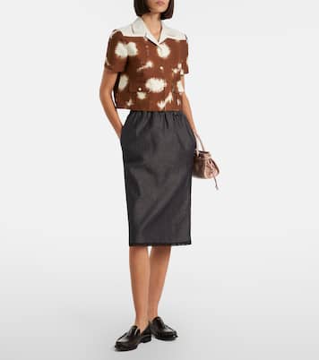 Printed cropped cotton shirt | Prada