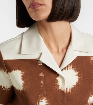 Printed cropped cotton shirt | Prada