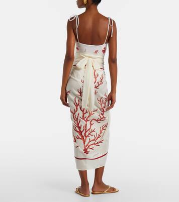 Pareo Lavanda de algodón y seda estampado | Agua by Agua Bendita