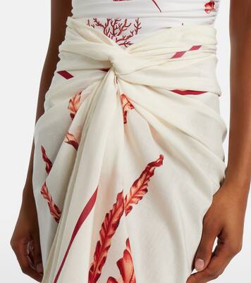 Pareo Lavanda de algodón y seda estampado | Agua by Agua Bendita