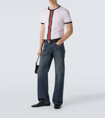 T-shirt Web Stripe en coton | Gucci