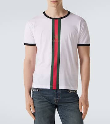 T-shirt Web Stripe en coton | Gucci
