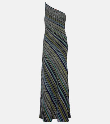 One-Shoulder-Maxikleid aus Lamé mit Pailletten | Missoni