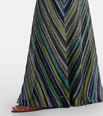 One-Shoulder-Maxikleid aus Lamé mit Pailletten | Missoni