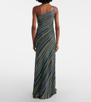 One-Shoulder-Maxikleid aus Lamé mit Pailletten | Missoni