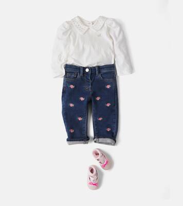 Baby embellished cotton bodysuit | Monnalisa