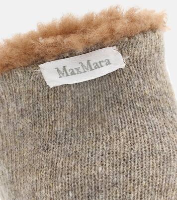 Ombrato camel hair and silk mittens | Max Mara