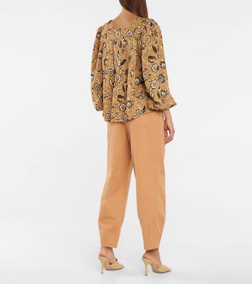 Blouse Issa en coton extensible imprimé | Ulla Johnson
