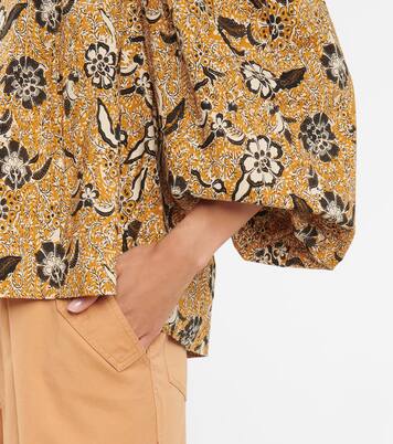 Blouse Issa en coton extensible imprimé | Ulla Johnson