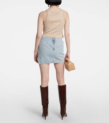 Minifalda denim Wishaw fruncida | The Mannei