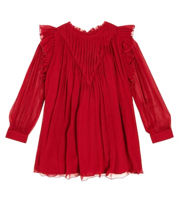 Ruffled silk chiffon dress | Chloé Kids