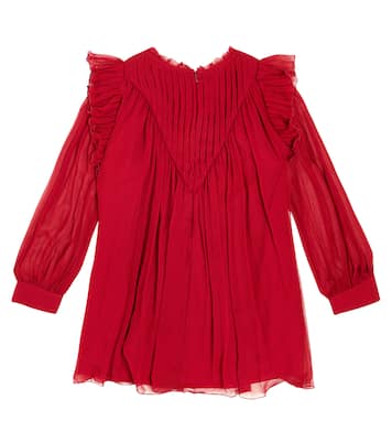 Ruffled silk chiffon dress | Chloé Kids